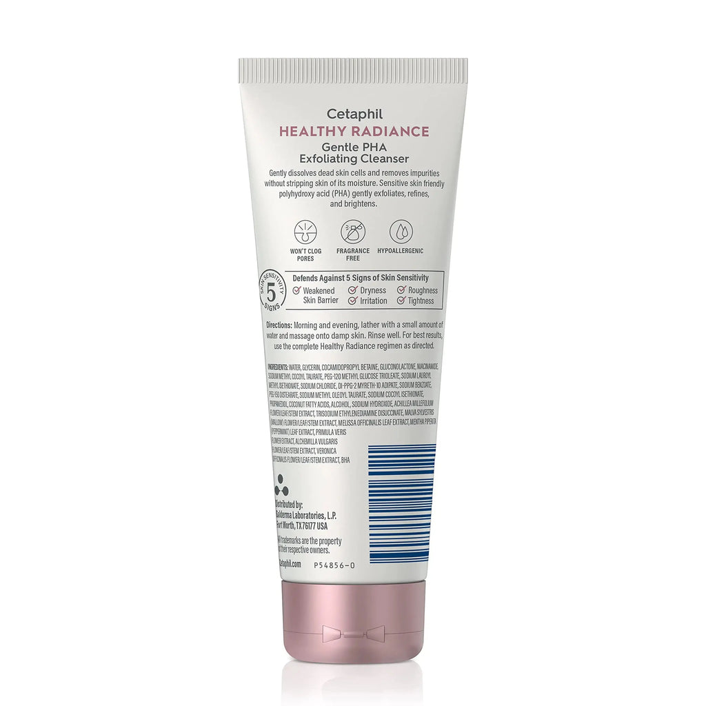 Cetaphil Healthy Radiance Gentle Exfoliating Cleanser – Dark Spot & Hyperpigmentation Care for Sensitive Skin (4.2oz)