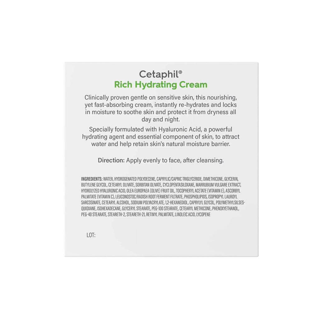 Cetaphil Rich Hydrating Night Cream with Hyaluronic Acid – 1.7 oz