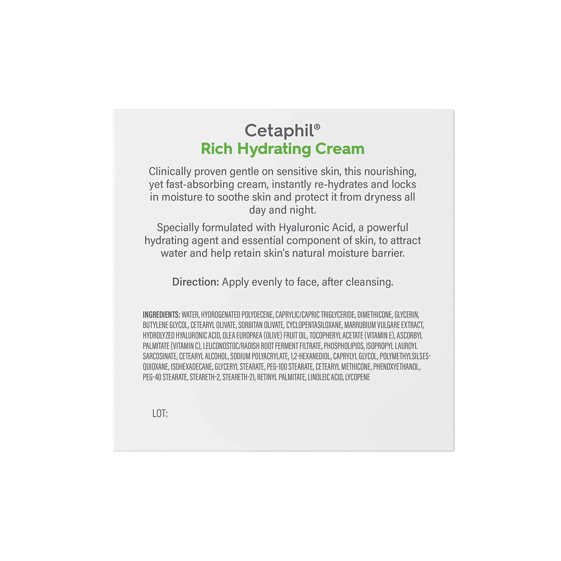 Cetaphil Rich Hydrating Night Cream with Hyaluronic Acid – 1.7 oz