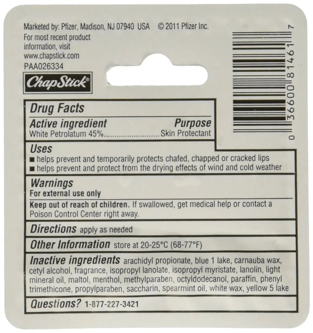 ChapStick Skin Protectant, Classic Spearmint 0.15 oz (Pack of 12) 0.15 Ounce (Pack of 12)
