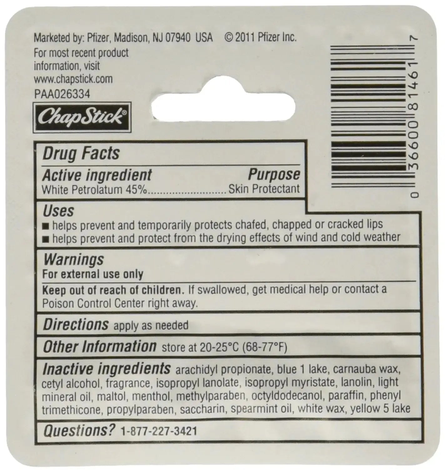 ChapStick Skin Protectant, Classic Spearmint 0.15 oz (Pack of 12) 0.15 Ounce (Pack of 12)