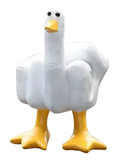 Cheeky Duck Display - 7.5cm Resin Middle Finger Figurine for Desks & Gardens