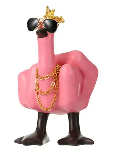 Cheeky Duck Display - 7.5cm Resin Middle Finger Figurine for Desks & Gardens