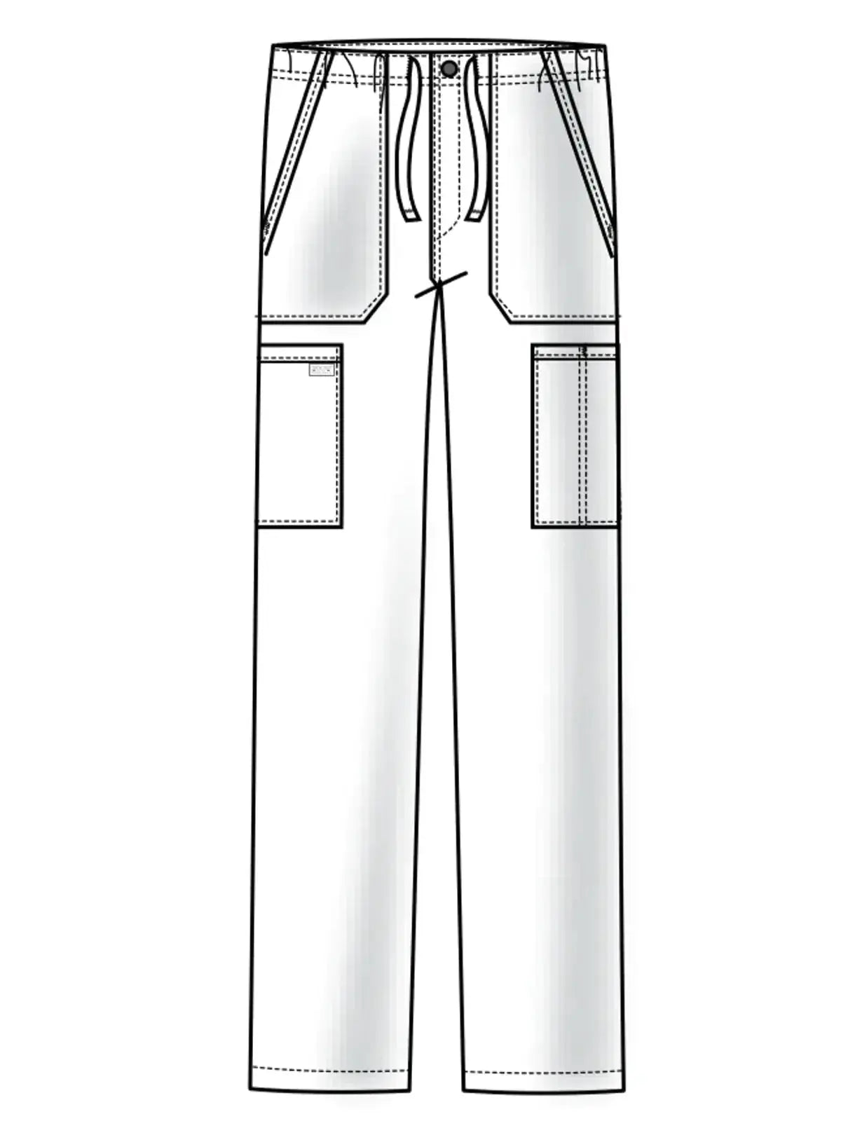 Cherokee Men's Scrub Pants Tapered Leg with Elastic Waistband Zip Fly Front and 5 Pockets