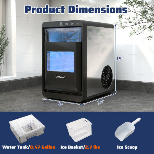 CNN best tested-Chewable Nugget Ice Maker for Quick Refreshing Countertop Use