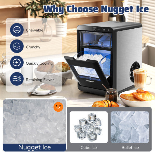 CNN best tested-Chewable Nugget Ice Maker for Quick Refreshing Countertop Use