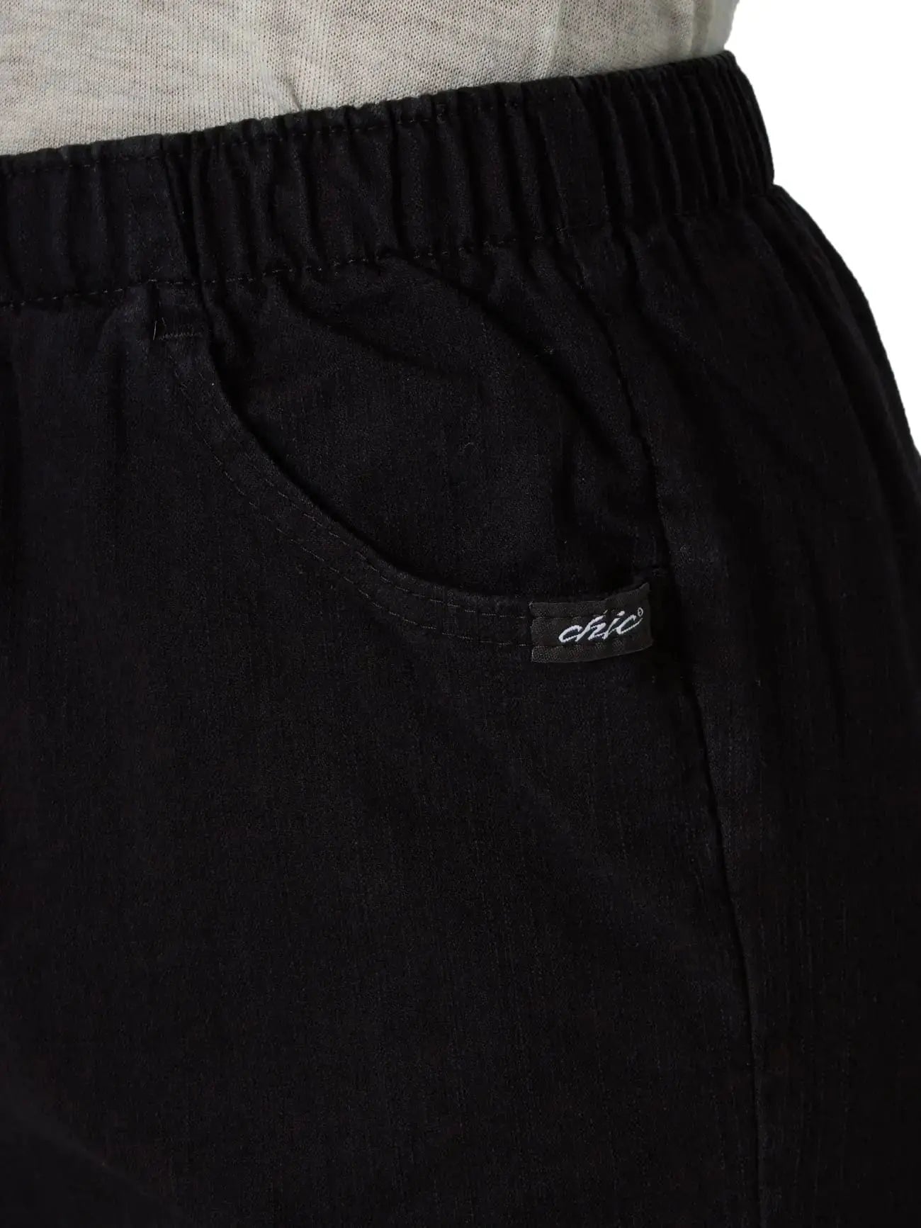 Chic Petite Black Denim Elastic Legging Pant