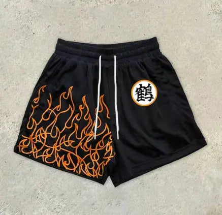 Chic Stylish Y2K Graphic Letter Print Gym Shorts for Men Quick Dry Breathable Shorts with Pockets Casual Workout Fitness Running