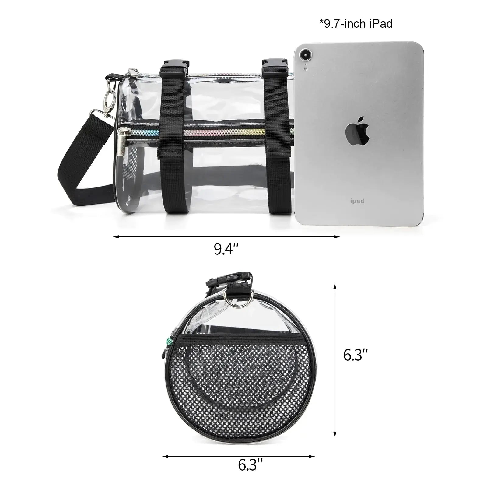 Clear Crossbody Purse Bag - Stadium Approved Concerts Bag Bucket Clear Bag