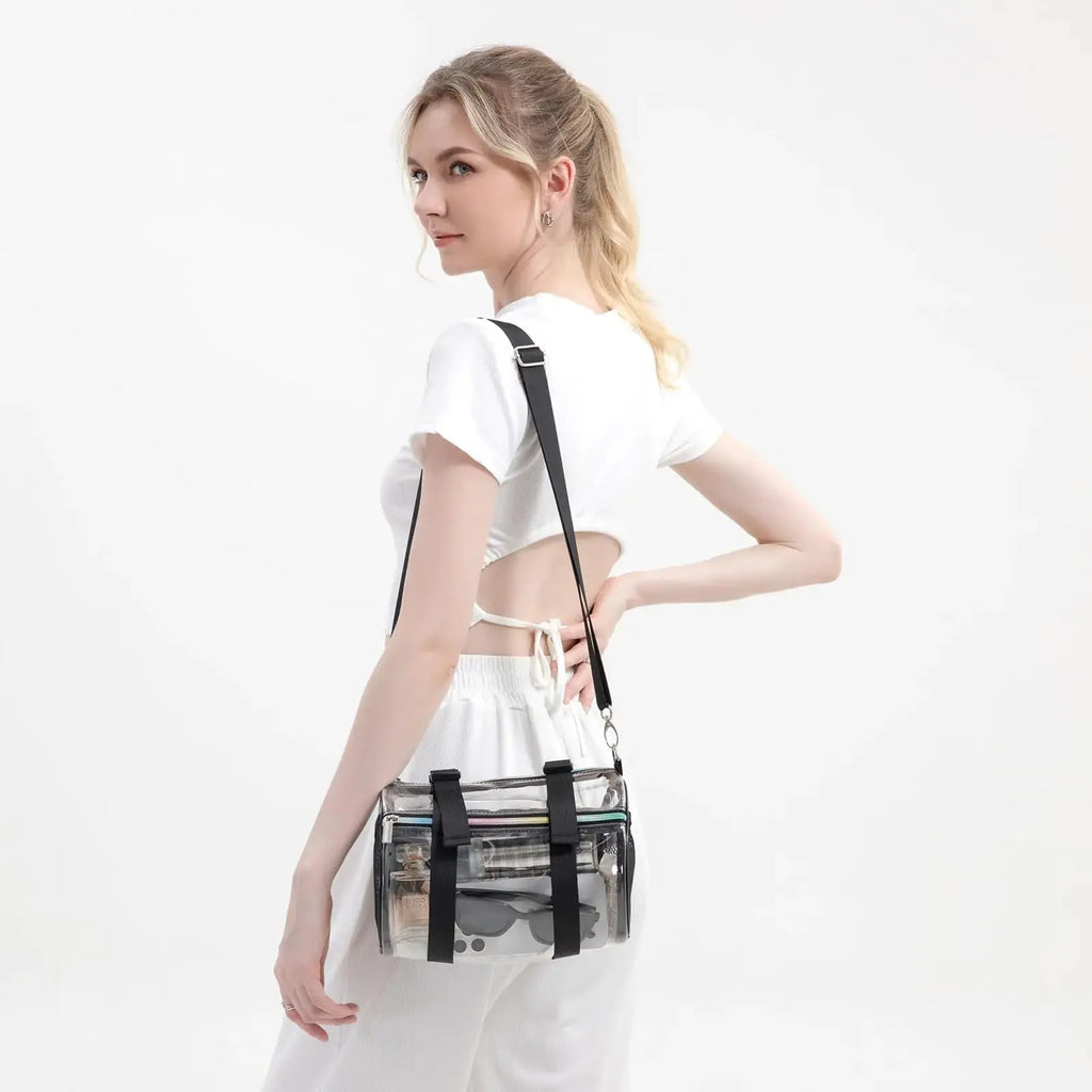 Clear Crossbody Purse Bag - Stadium Approved Concerts Bag Bucket Clear Bag