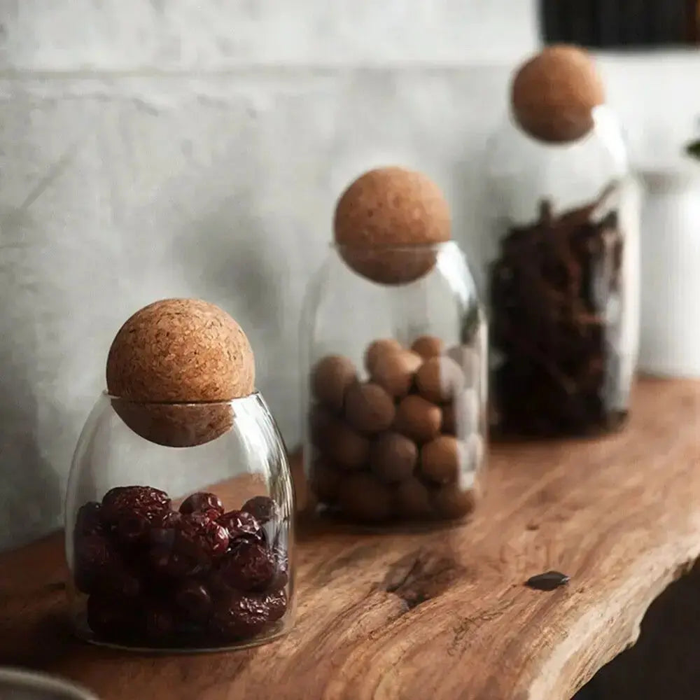 Clear Glass Canister with Cork Lid