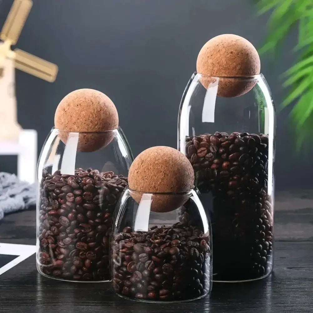 Clear Glass Canister with Cork Lid