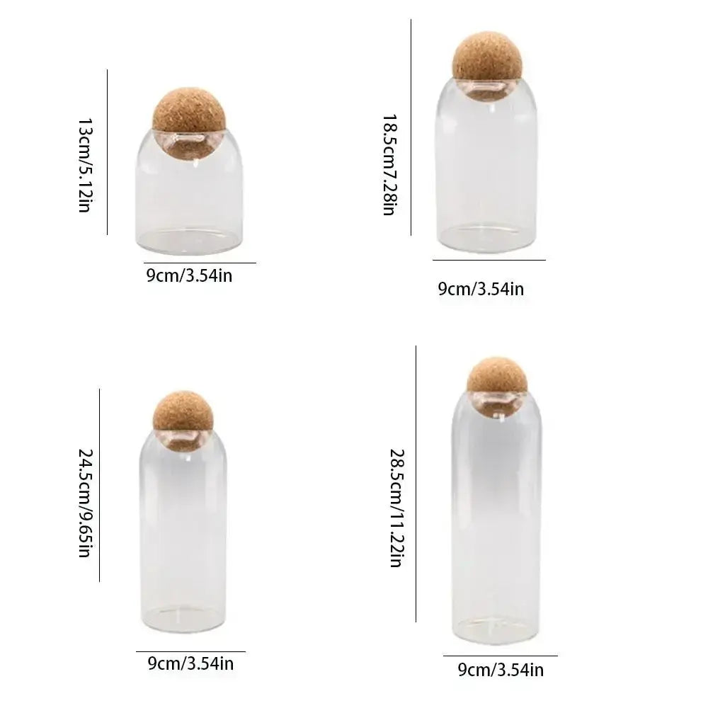 Clear Glass Canister with Cork Lid