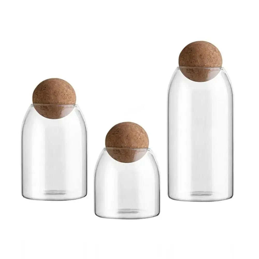 Clear Glass Canister with Cork Lid