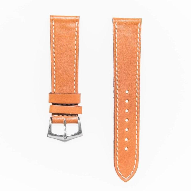 Cognac Grand Cavalier Cuir Flat Watch Strap