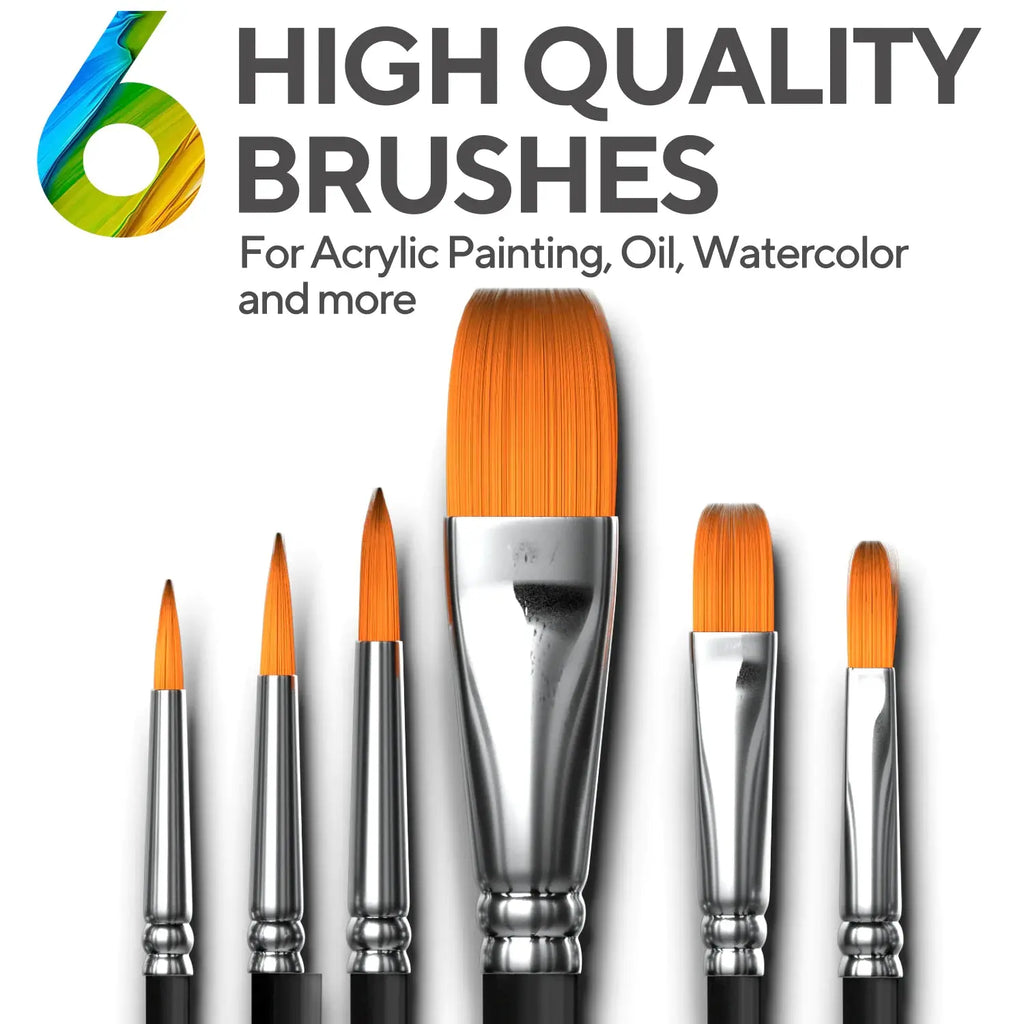 ColorSplash Acrylic Paint Set - 12 Vivid Colors with Brushes & Canvases