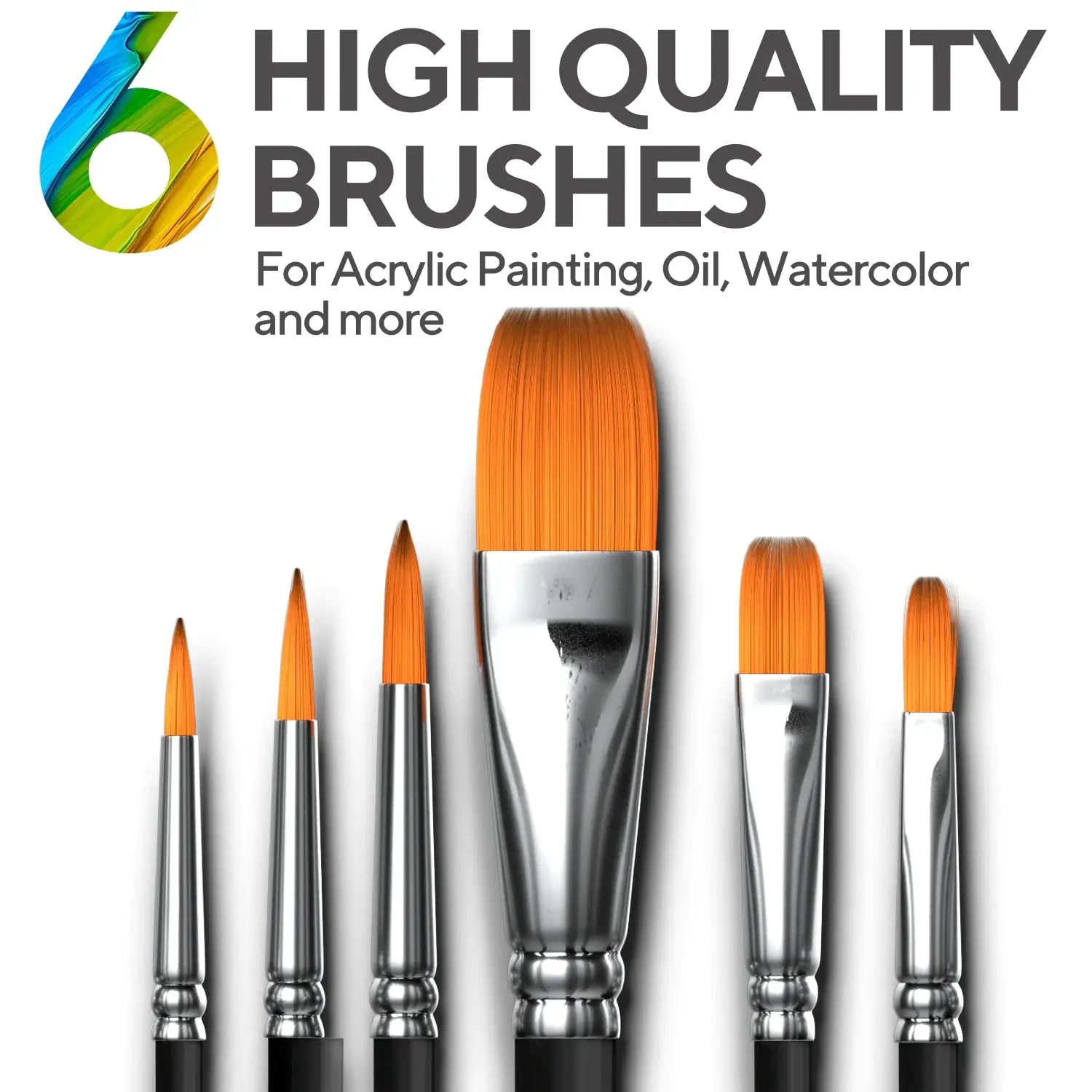 ColorSplash Acrylic Paint Set - 12 Vivid Colors with Brushes & Canvases