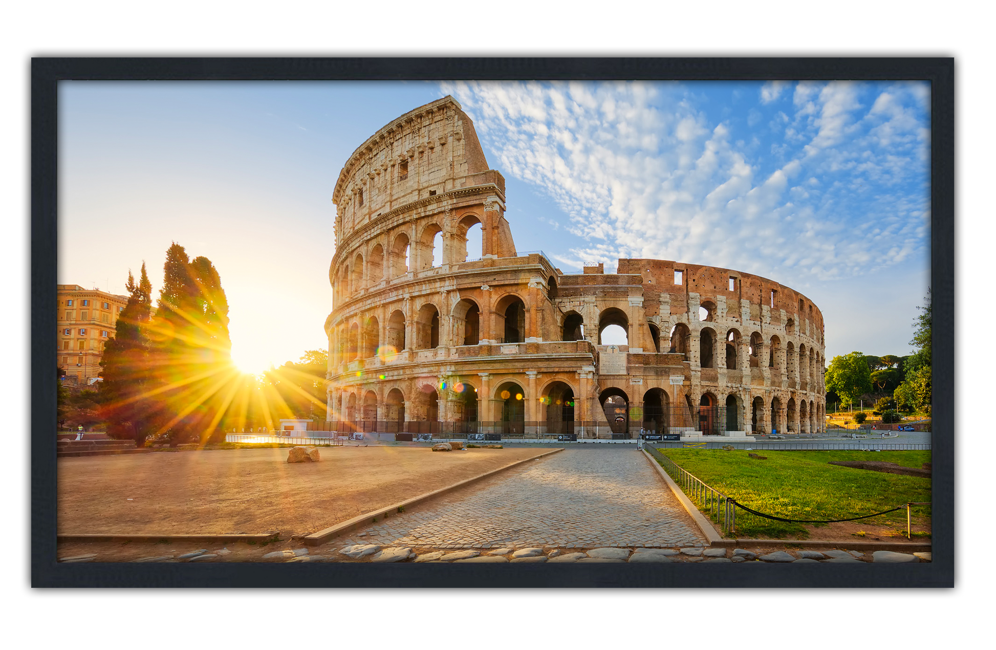 Professionally Framed Colosseum Rome Italy High-Resolution Panoramic Photo 12x22 Wall Art