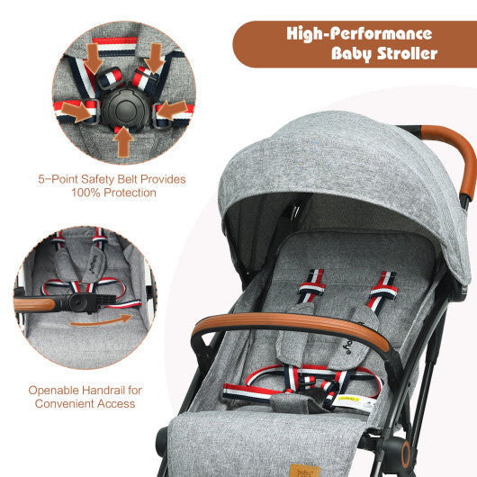 Ultra-Comfort Baby Stroller with Adjustable Recline  Breathable Seat & Smooth Suspension