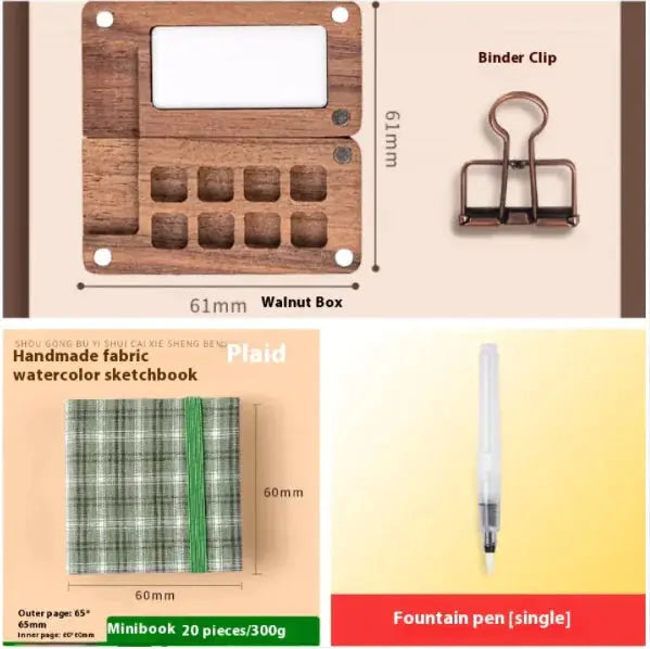 Compact Walnut Watercolor & Sketch Kit