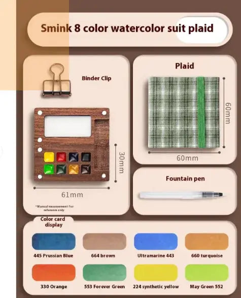 Compact Walnut Watercolor & Sketch Kit
