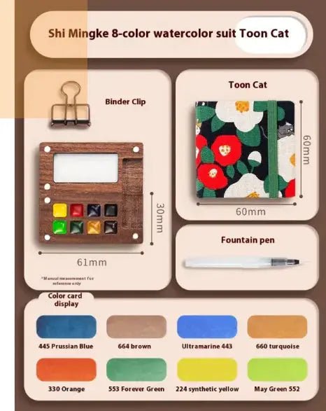 Compact Walnut Watercolor & Sketch Kit