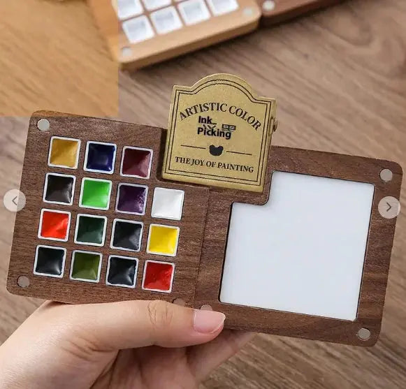 Compact Walnut Watercolor & Sketch Kit