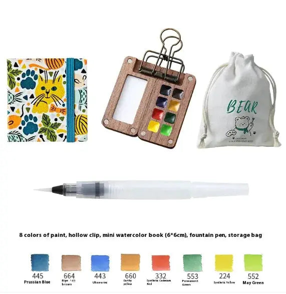 Compact Walnut Watercolor & Sketch Kit