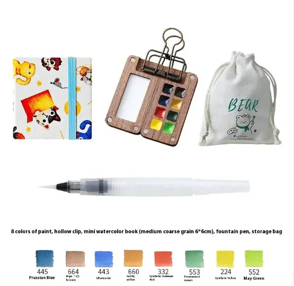 Compact Walnut Watercolor & Sketch Kit