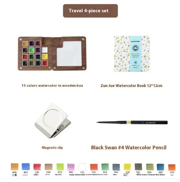 Compact Walnut Watercolor & Sketch Kit