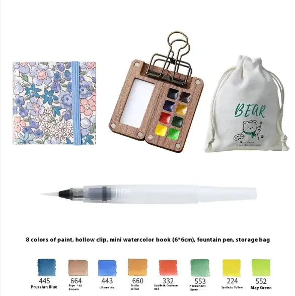 Compact Walnut Watercolor & Sketch Kit