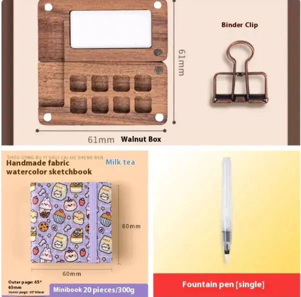Compact Walnut Watercolor & Sketch Kit