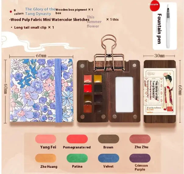 Compact Walnut Watercolor & Sketch Kit