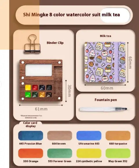 Compact Walnut Watercolor & Sketch Kit