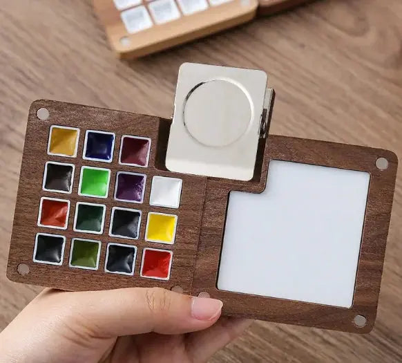 Compact Walnut Watercolor & Sketch Kit