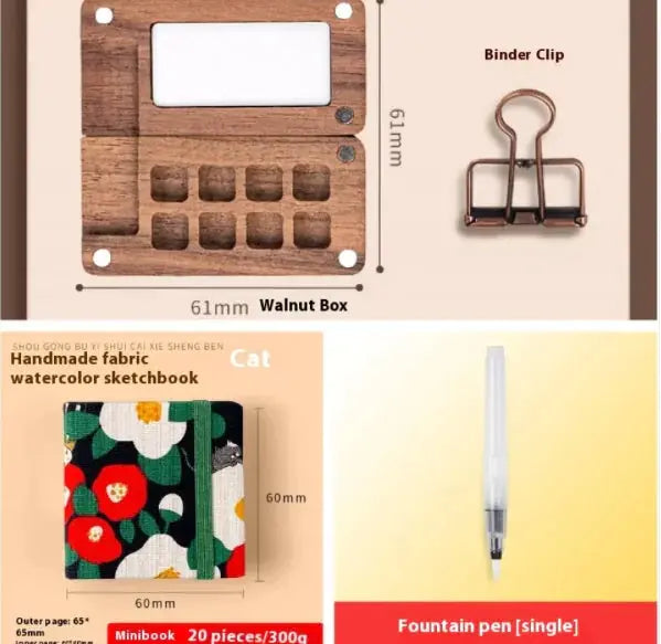 Compact Walnut Watercolor & Sketch Kit