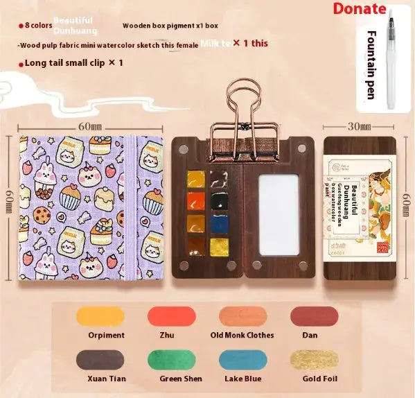 Compact Walnut Watercolor & Sketch Kit