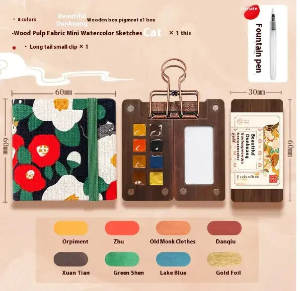 Compact Walnut Watercolor & Sketch Kit