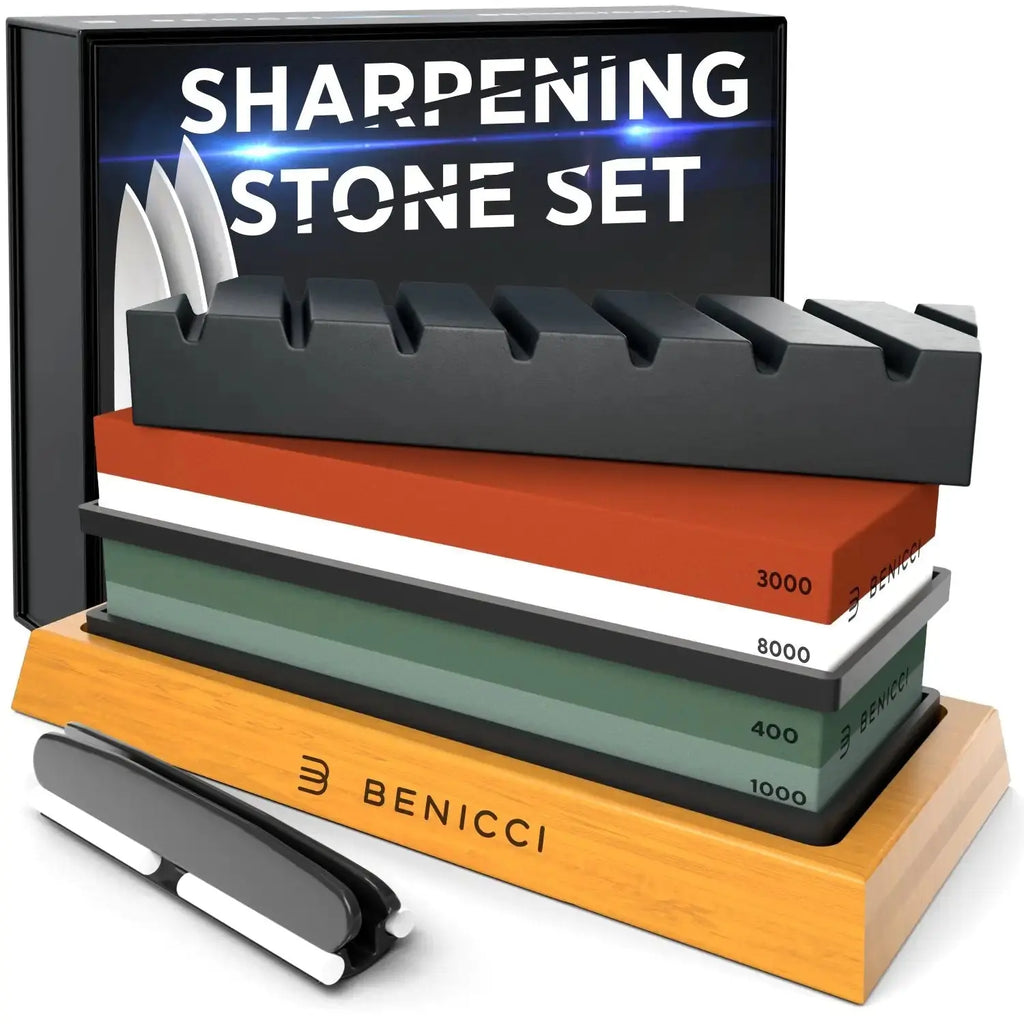 Complete Knife Care Kit - Includes Flattening Stone & Nonslip Bases with Angle Guide