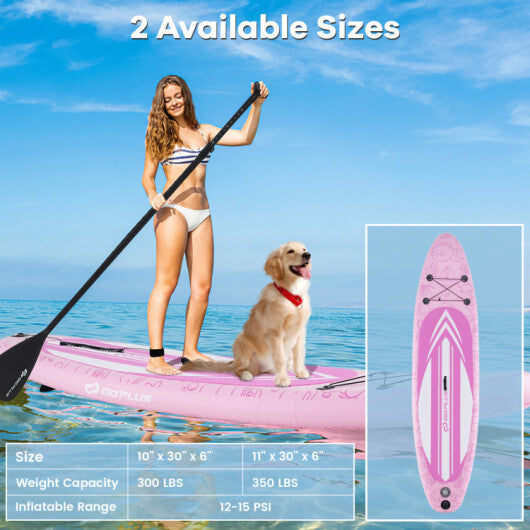 Inflatable SUP Board with Complete Accessory Set and 3 Fins