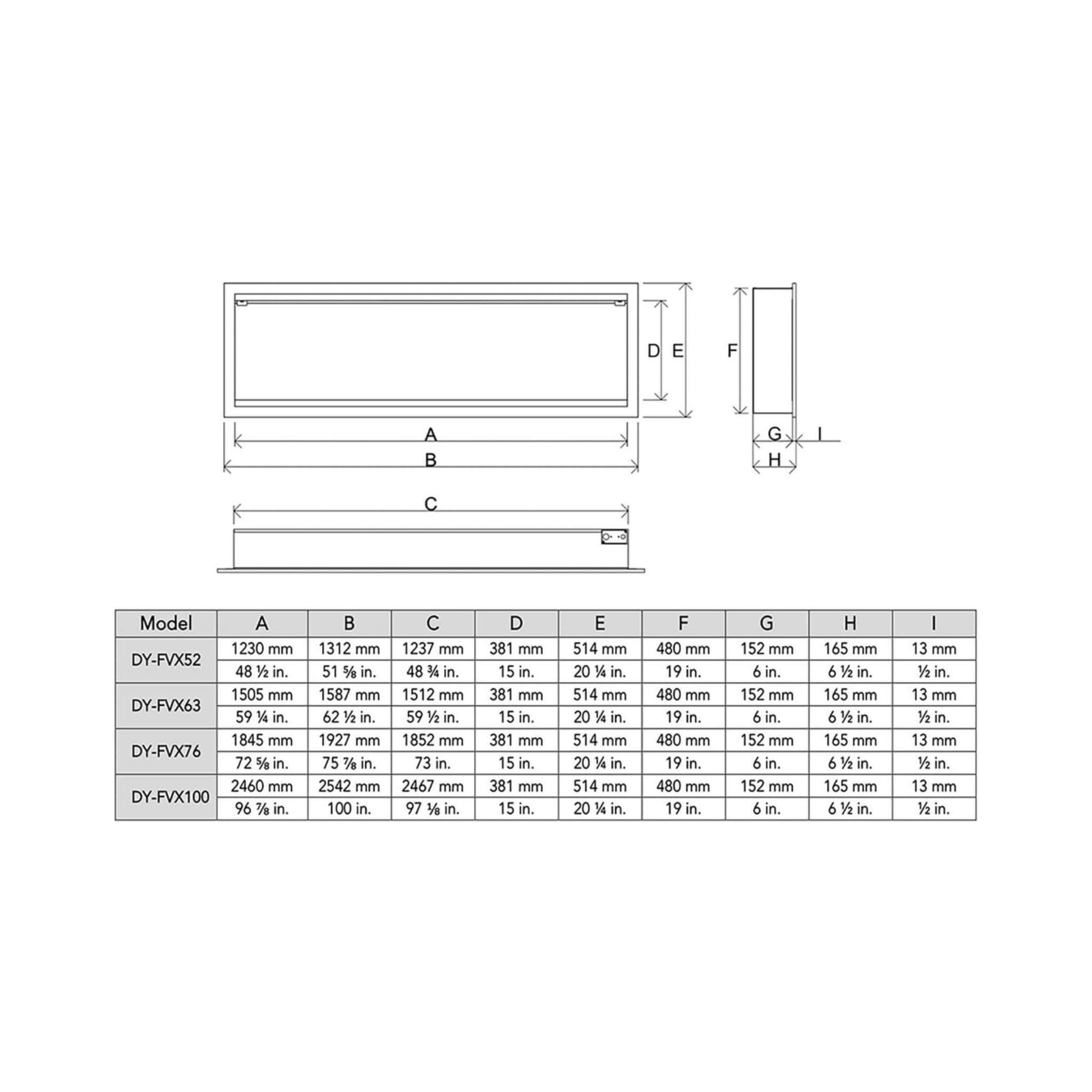 Dynasty Tempo 63-Inch Virtual Linear Electric Fireplace With Multifunction Remote Control [DY-FVX63] (SAK20385)