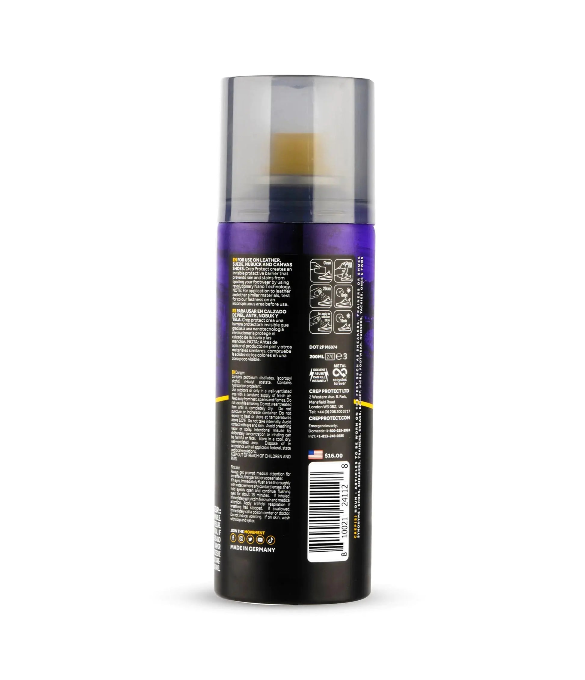 Crep Protect Shoe Protector Spray - Rain & Stain Waterproof Nano Protection for Sneaker