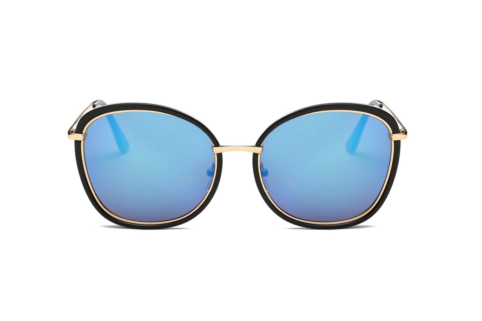 Women Round Cat Eye Sunglasses Pink Gold Oversized Slim