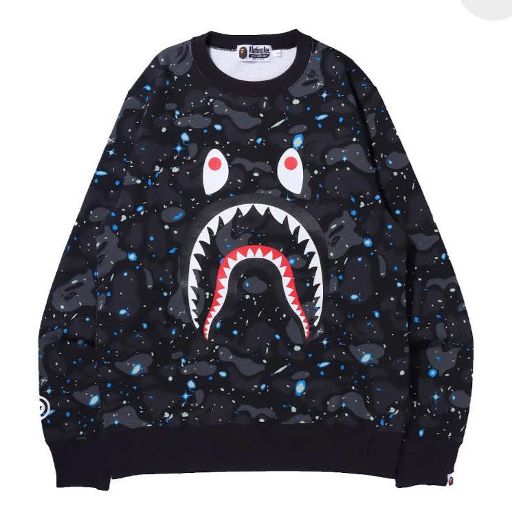 Bape Space Camo Shark Crewneck Kids