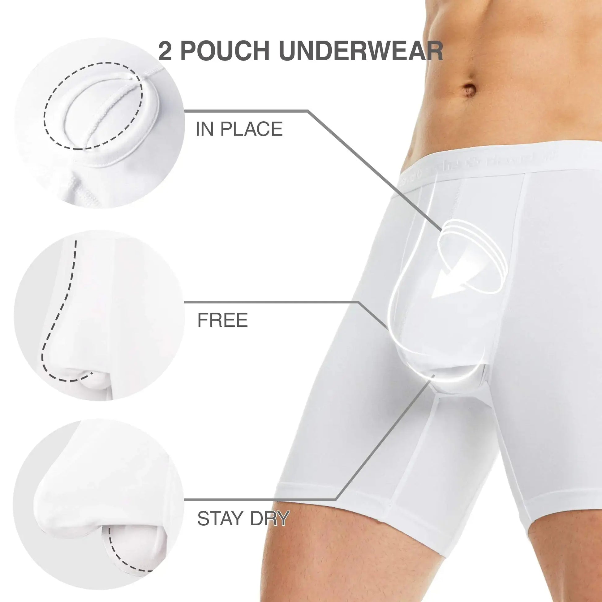 DAVID ARCHY Men's Micro Modal Dual Pouch Trunks