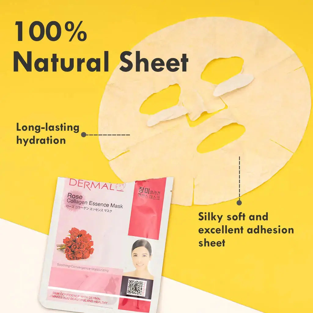 DERMAL 16 Combo Pack B Collagen Essence Korean Face Mask - Hydrating & Soothing Sheet Mask for Radiant Skin