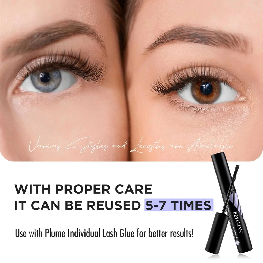 DIY Eyelash Extensions – Individual Cluster Lashes with Super Thin Black Band
