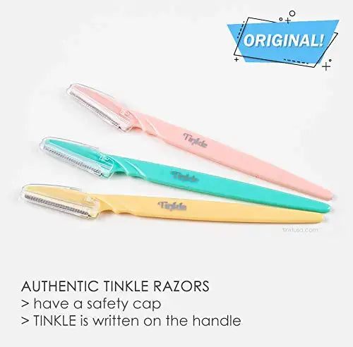 DORCO Tinkle Eyebrow Razors | 3-Pack Precision Dermaplane Tools, Safe & Easy Facial Hair Removal