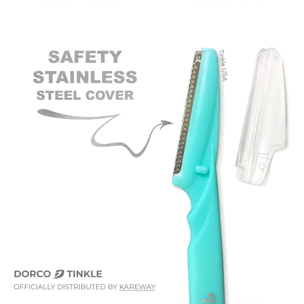 DORCO Tinkle Eyebrow Razors | 3-Pack Precision Dermaplane Tools, Safe & Easy Facial Hair Removal