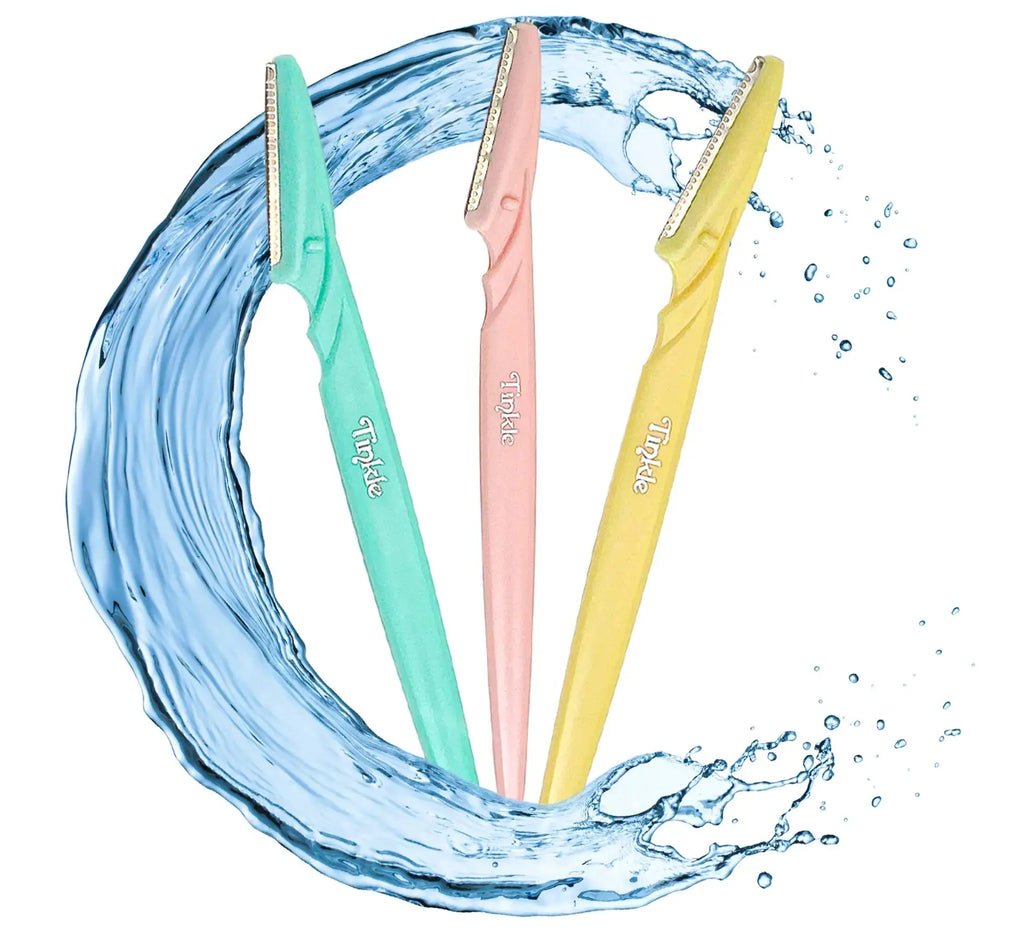DORCO Tinkle Eyebrow Razors | 3-Pack Precision Dermaplane Tools, Safe & Easy Facial Hair Removal